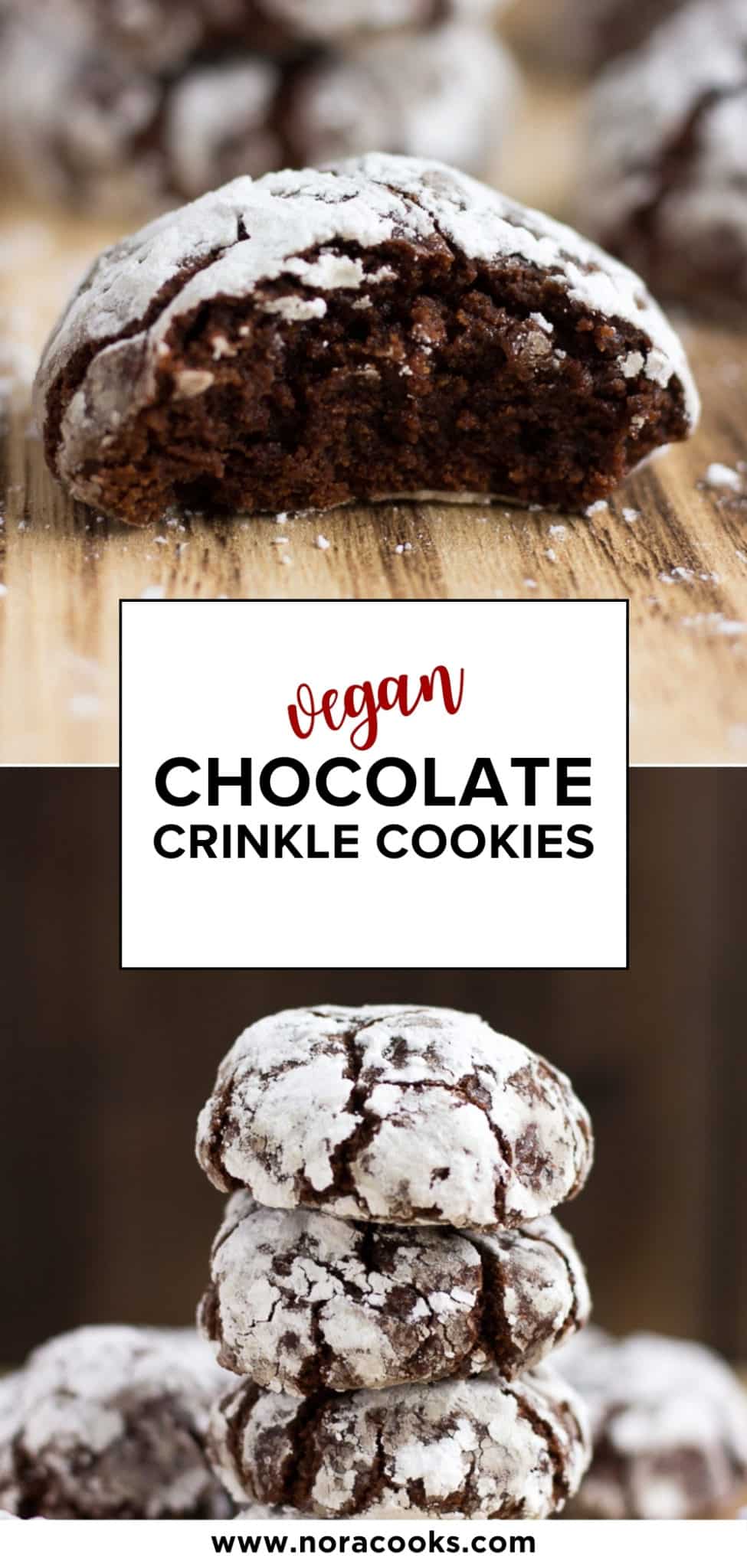 Vegan Chocolate Crinkle Cookies Nora Cooks