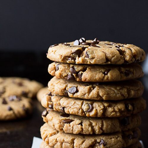 Oil Free Peanut Butter Chocolate Chip Cookies - Nora Cooks