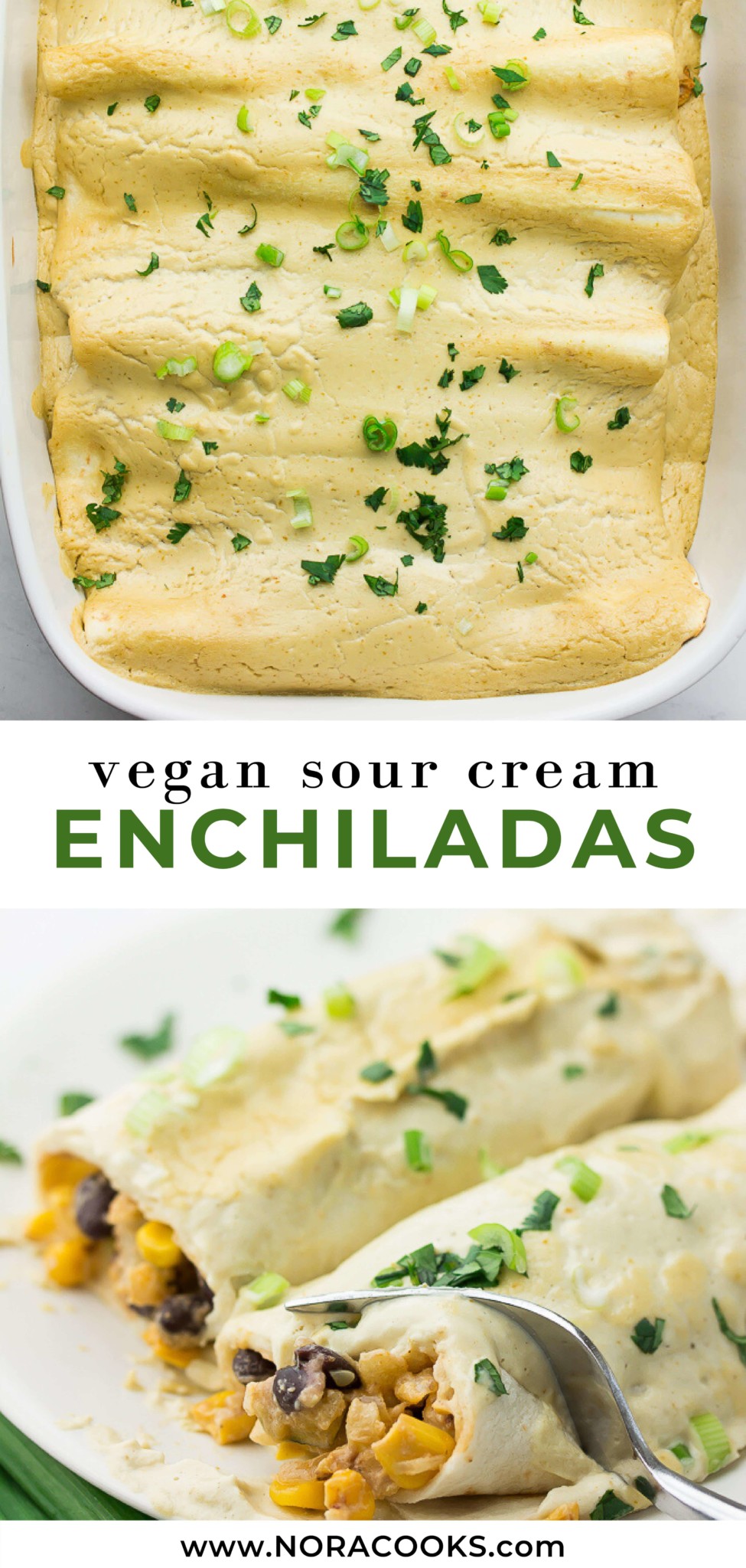 Vegan Sour Cream Enchiladas Nora Cooks