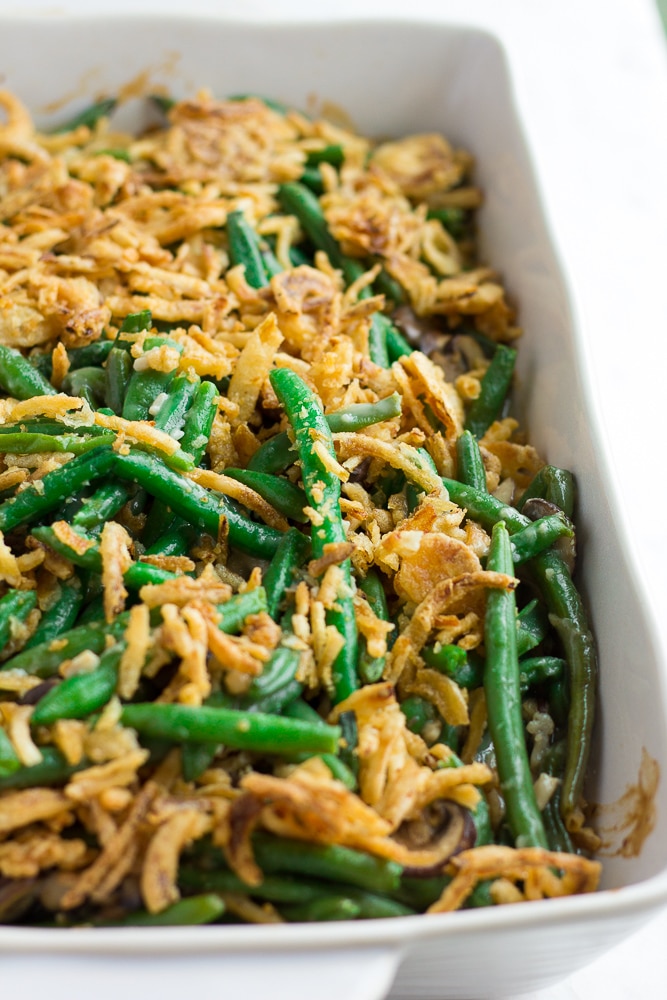 Vegan Green Bean Casserole - Nora Cooks