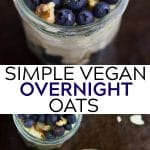 pinterest collage of vegan overnight oats