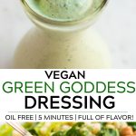 pinterest collage av vegan grønn gudinne dressing