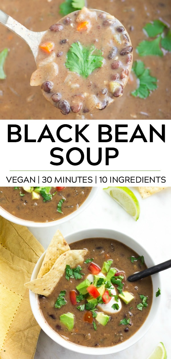 Vegan Black Bean Soup - Nora Cooks