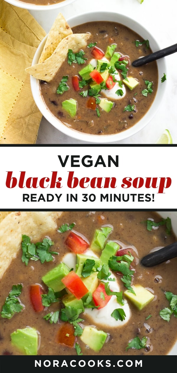 Vegan Black Bean Soup - Nora Cooks