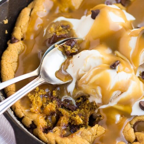 Salted Caramel Skillet Cookie - Taste of the Frontier