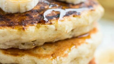 Fluffy Vegan Banana Pancakes - Nora Cooks