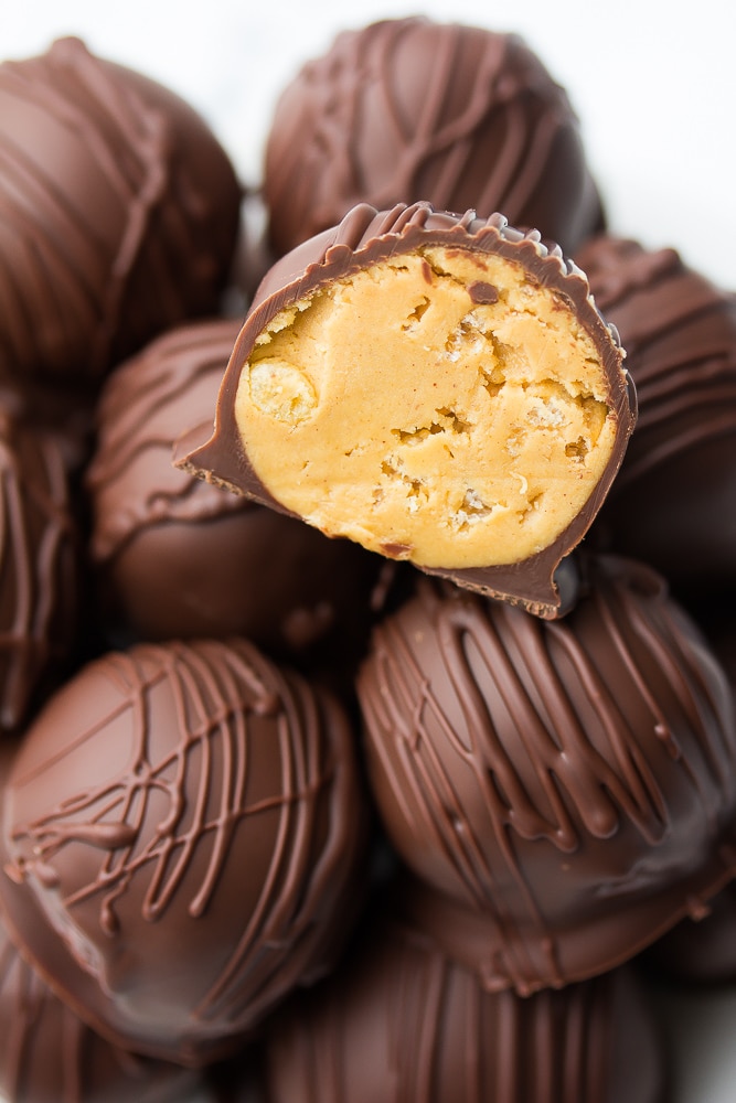 Vegan Chocolate Peanut Butter Balls - Nora Cooks