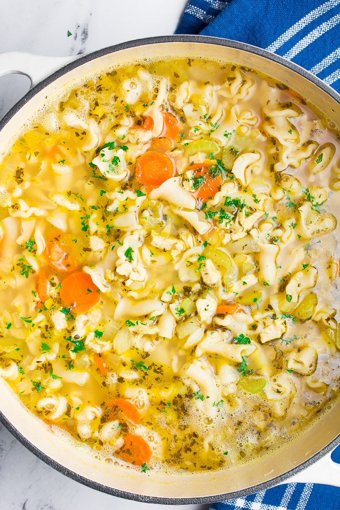 Comforting Creamy Chicken Noodle Soup Recipe - Healthy Fitness Meals