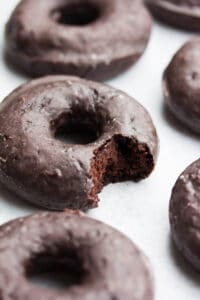 Vegan Chocolate Glazed Donuts - Nora Cooks