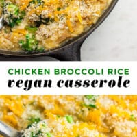 Chicken Broccoli Rice Vegan Casserole - Nora Cooks