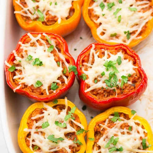 Vegan Stuffed Peppers - Nora Cooks