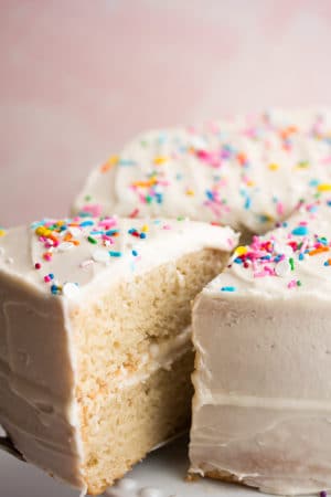 Easy Vanilla Vegan Gluten Free Cake - Nora Cooks