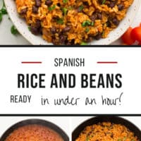 Pinterest collage with text of rice and beans