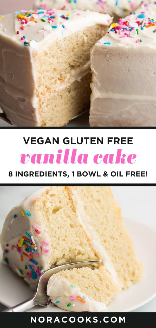 Easy Vanilla Vegan Gluten Free Cake - Nora Cooks