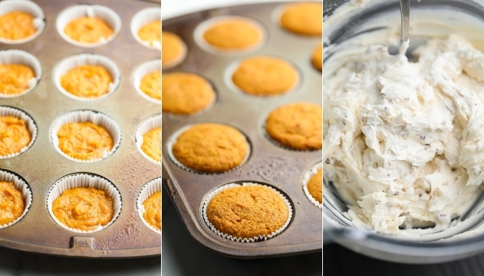 Vegan Pumpkin Cupcakes with Maple Pecan Frosting - Nora Cooks