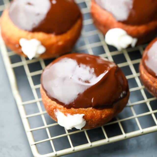 Vegan Boston Cream Donuts - Nora Cooks