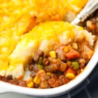 Lentil Shepherd's Pie with Cheesy Mashed Potatoes - Nora Cooks