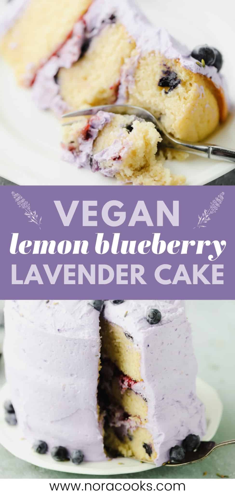 Vegan Lemon Blueberry Lavender Cake - Nora Cooks