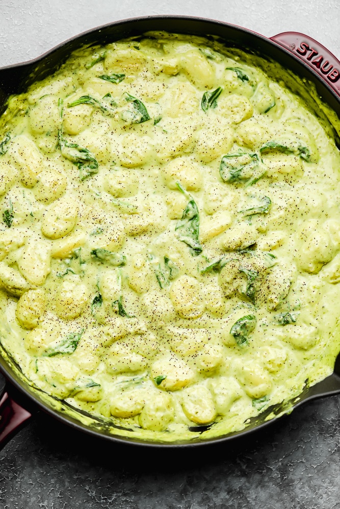 15-Minute Creamy Pesto Gnocchi Recipe - Little Sunny Kitchen