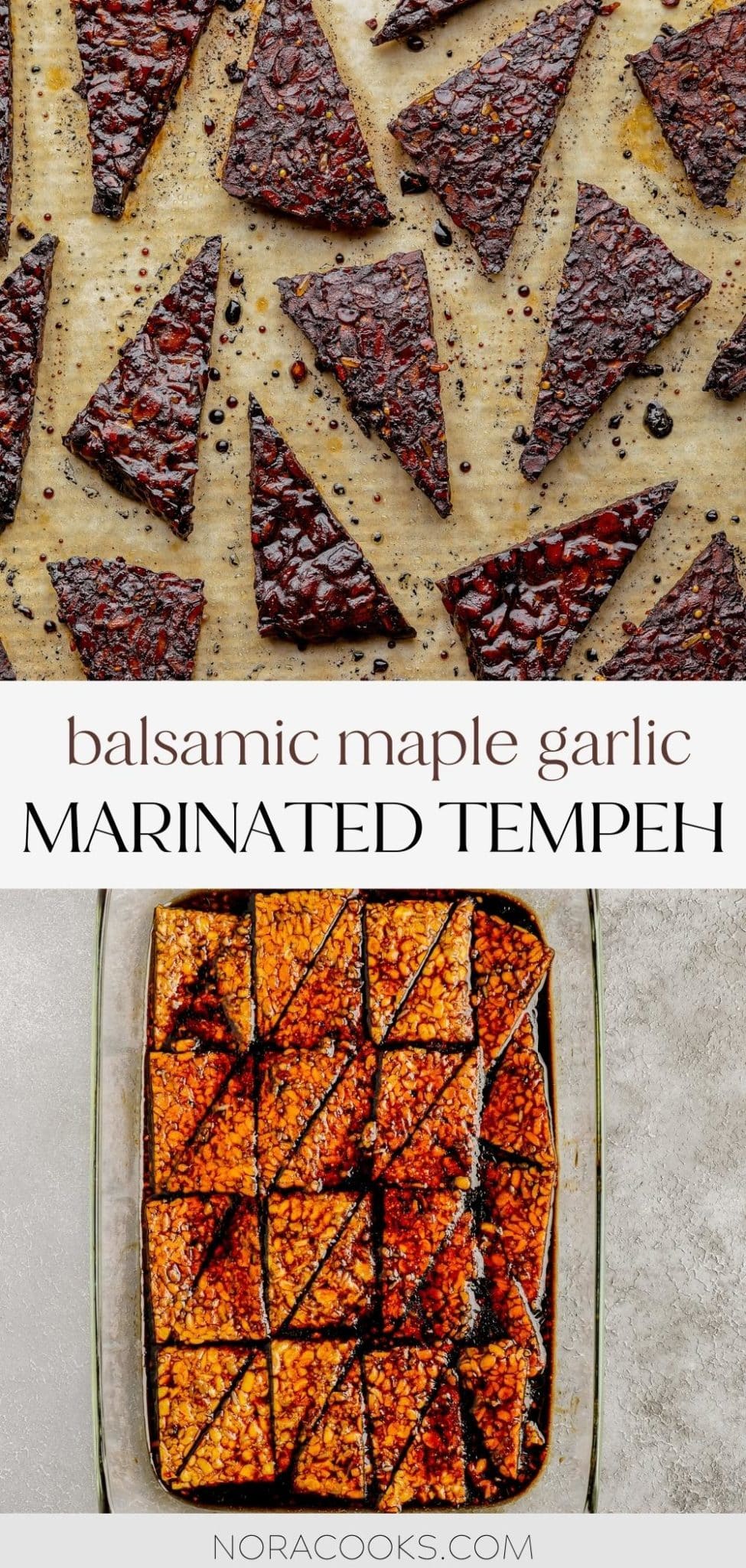 Garlicky Balsamic Maple Marinated Tempeh - Nora Cooks