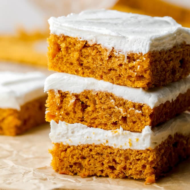 Vegan Pumpkin Cake Bars - Nora Cooks