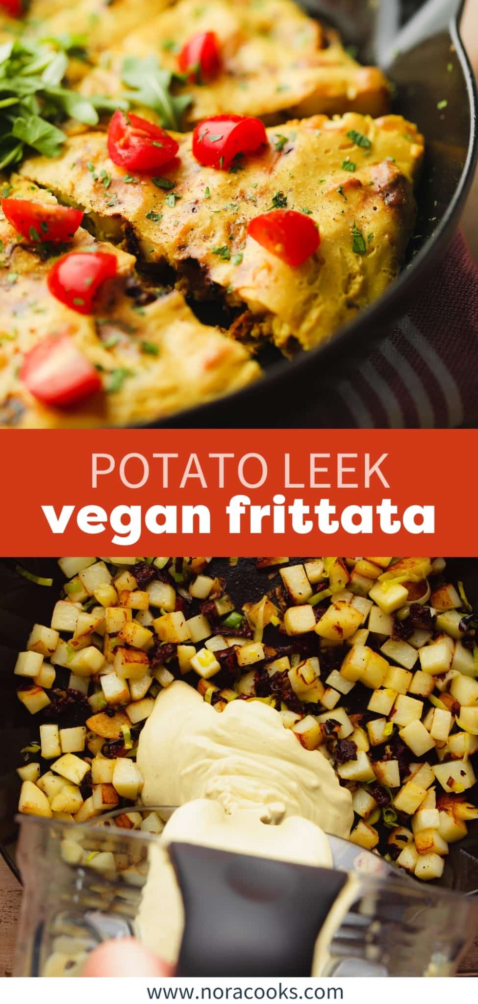 Potato Leek Vegan Frittata Nora Cooks 