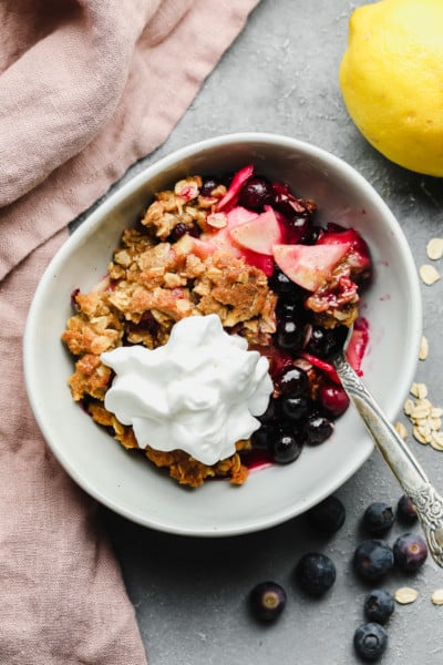 Apple and Blueberry Crumble - Nora Cooks