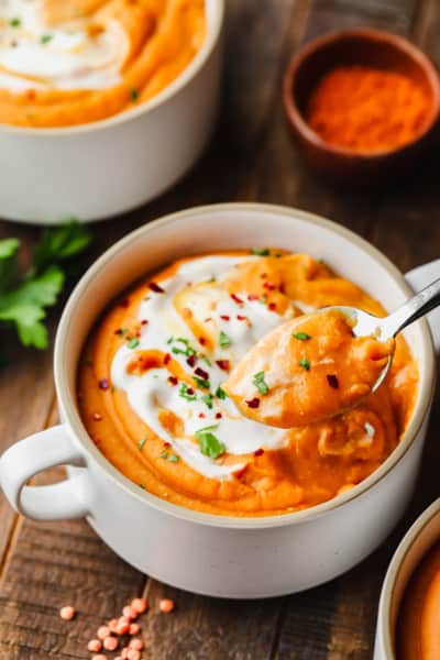 Creamy Carrot And Lentil Soup - Nora Cooks