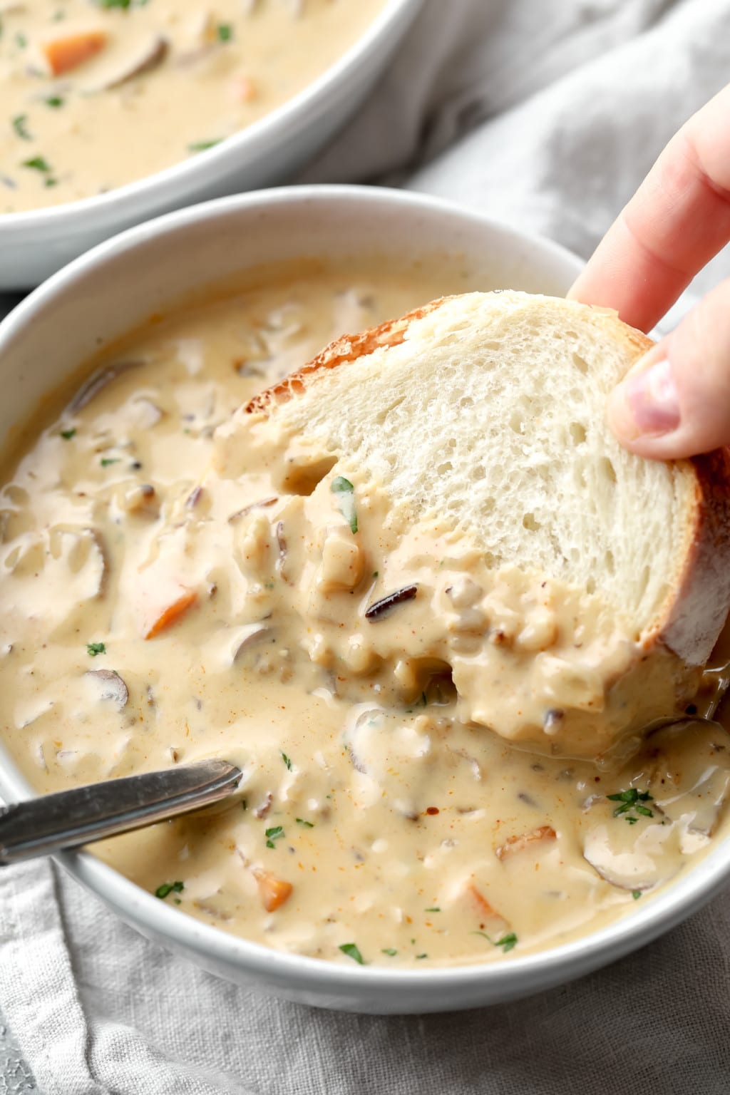 Vegan Mushroom Soup with Wild Rice