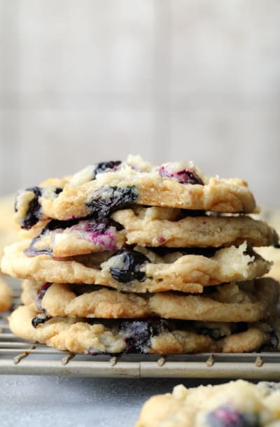 Blueberry Cookies with Crumble Topping - Nora Cooks