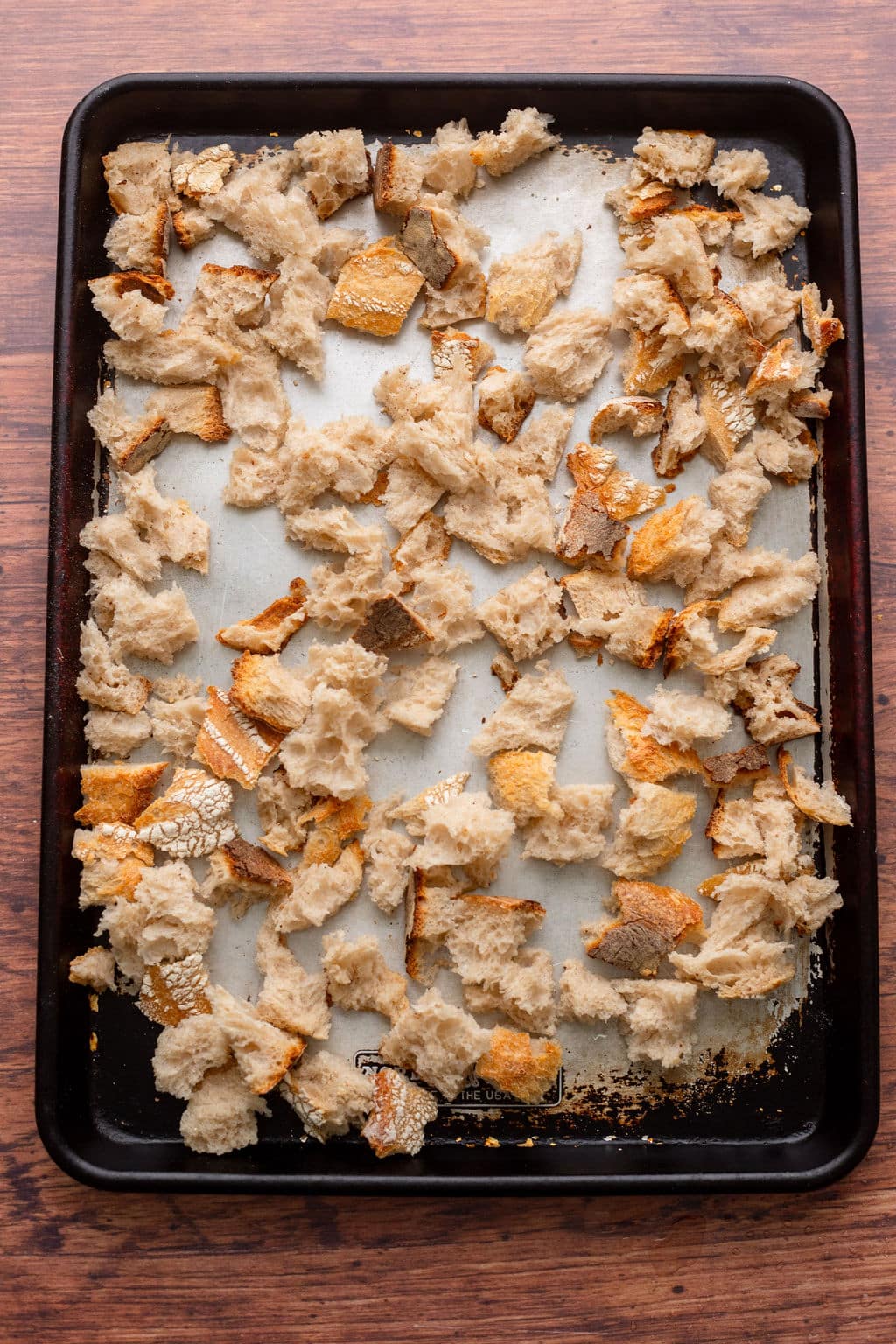 bread on a baking sheet